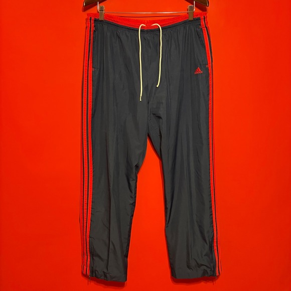 Adidas XL Track Pants Blue Red 3 Stripe Athletic Training Warm Up Mens - Picture 1 of 7